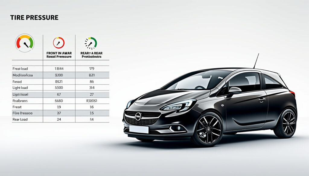 découvrez le tableau des pressions pneumatiques recommandées pour votre opel corsa selon le modèle et la charge, afin d'assurer sécurité et performance optimale.